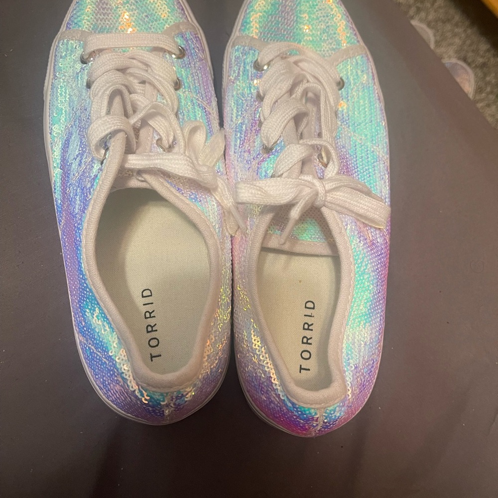 Torrid Holographic Sequin Sneakers with White Laces - Picture 2 of 3